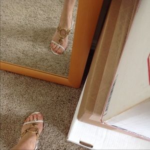 White and gold Dolce and Gabbana Sandals